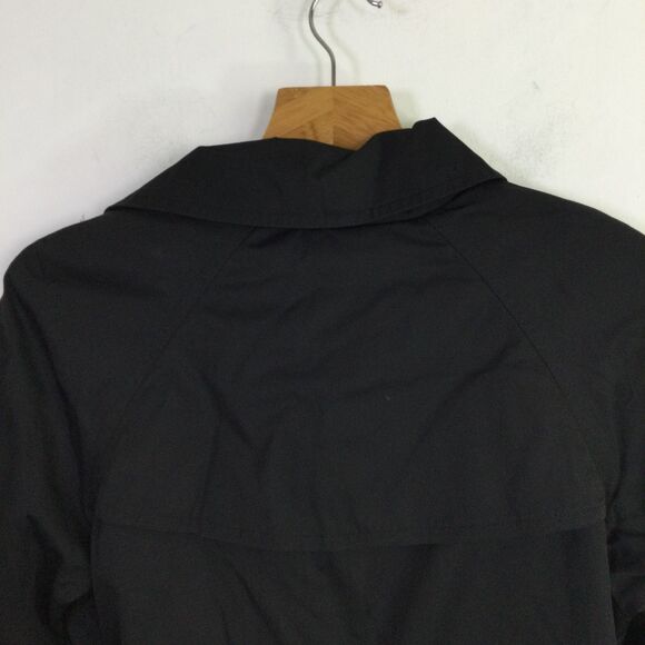 Michael Michael Kors Womens Trench Coat Relaxed Double Breasted Black Size S - Picture 11 of 16